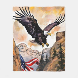 Hoaring American Bald Eagle USA Flagge Fotografy Fleecedecke