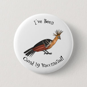 Hoatzin Cartoon  Button
