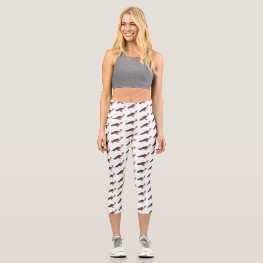 Hoatzin Cartoon Capri Leggings (Vorderseite)
