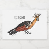 Hoatzin Cartoon Lebensmitteletikett (Einzelnes Label)