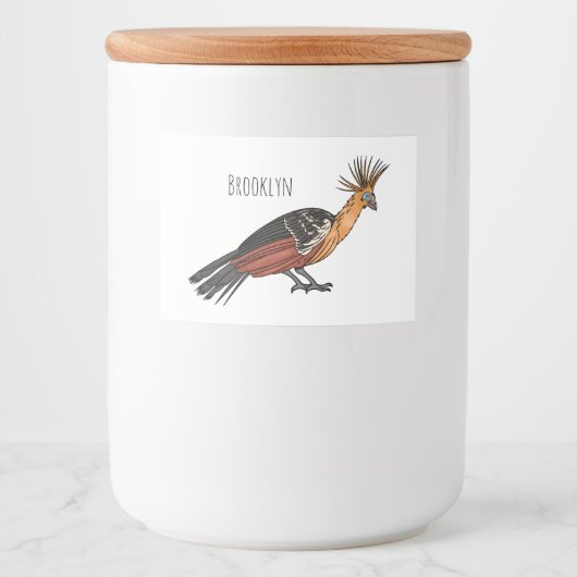 Hoatzin Cartoon Lebensmitteletikett (Vorderseite)