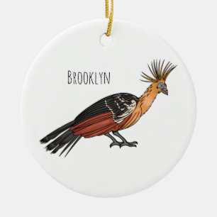Hoatzin-Vogel-Cartoon-Illustration Keramik Ornament