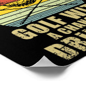 Hob Golf Golfer Golfing Cute Funny Fan Poster (Ecke)