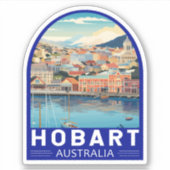 Hobart Australia Reisen Art Vintag Aufkleber (Vorderseite)