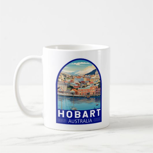 Hobart Australia Reisen Art Vintag Kaffeetasse (Links)