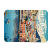 Hobart Australia Reisen Art Vintag Magnet (Horizontal)