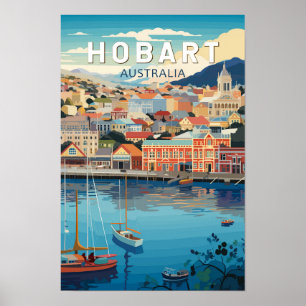 Hobart Australia Reisen Art Vintag Poster