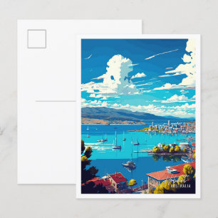 Hobart Australien Kunst Vintage Reise Illustration Postkarte