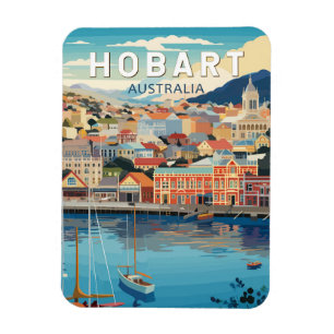 Hobart Australien Reise Kunst Vintage Magnet