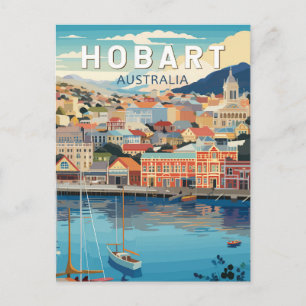 Hobart Australien Reise Kunst Vintage Postkarte