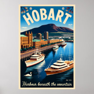 Hobart Australien Retro-Reiseposter-Kunst Poster