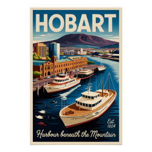 Hobart Australien Retro-Reiseposter-Kunst Poster