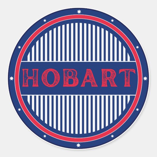 Hobart City Pride Emblem – Australische Identität Runder Aufkleber (Vorderseite)