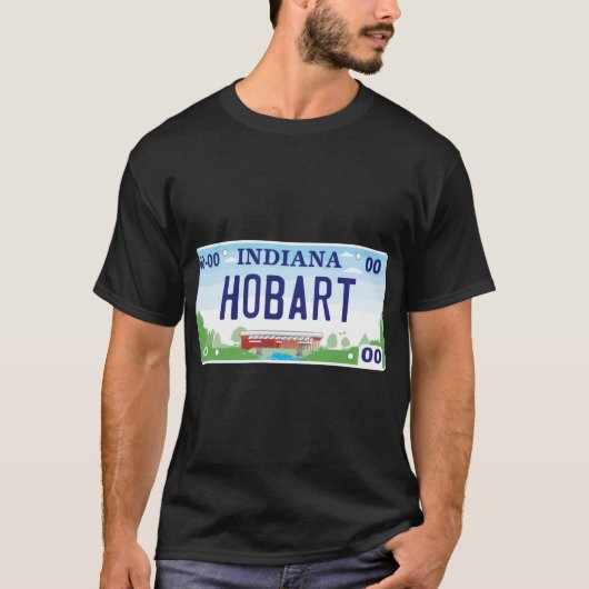 Hobart Indiana License Plate T-Shirt (Vorderseite)