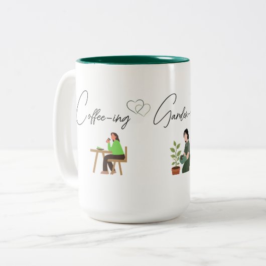 Hobbies Zweifarbige Tasse (Vorderseite Links)