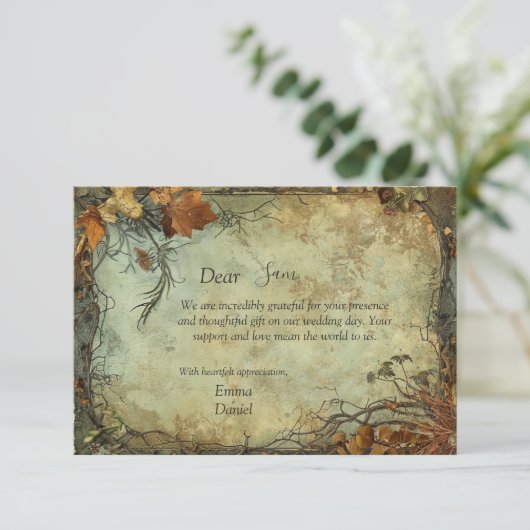 Hobbiton Haven Wedding Dankeskarte (Stehend Vorderseite)