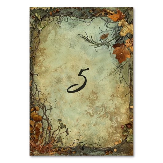 Hobbiton Haven Wedding Tischnummer (Rückseite)