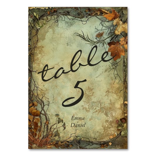 Hobbiton Haven Wedding Tischnummer (Vorderseite)