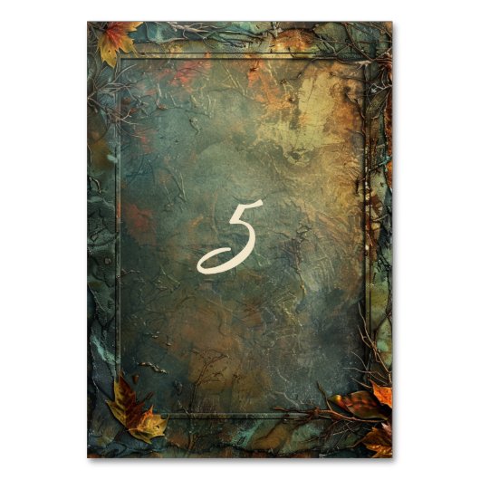 Hobbiton Haven Wedding Tischnummer (Rückseite)