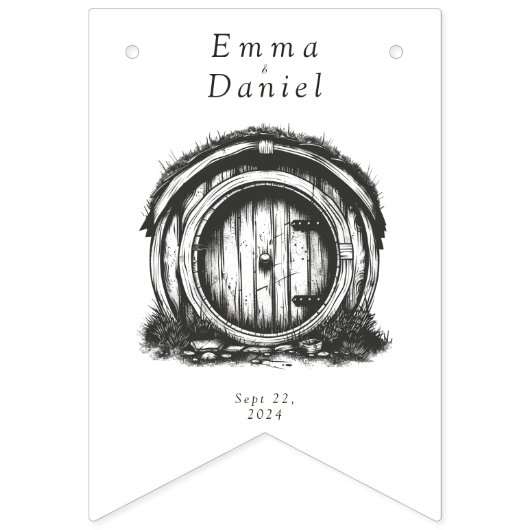 Hobbiton Haven Wedding Wimpelkette (Erste Fahne)