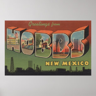 Hobbs, New Mexico - Großbuchstaben Poster