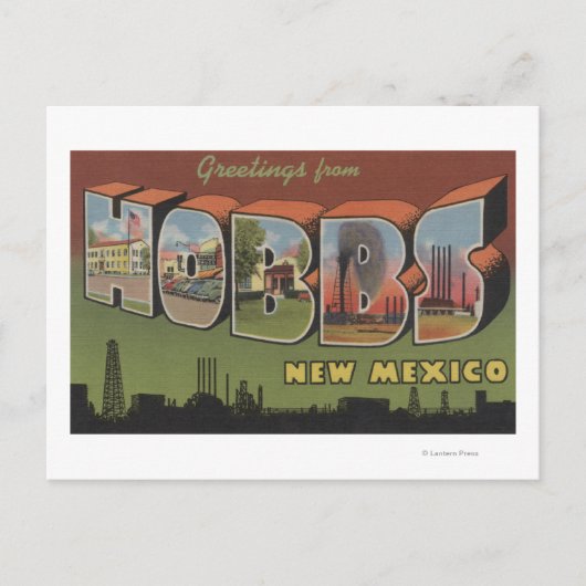 Hobbs, New Mexico - Großbuchstaben Postkarte (Vorderseite)