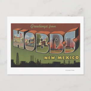 Hobbs, New Mexico - Großbuchstaben Postkarte