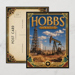 Hobbs New Mexico Vintage Art Deco Golden Age Postkarte