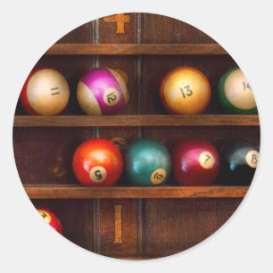 Hobby - Billard - Lass uns Billard spielen Runder Aufkleber