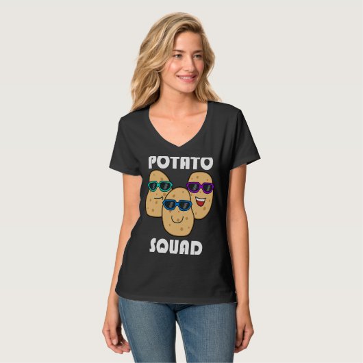 Hobby Chef Potatoe Squad Ironic Saying Vegetables T-Shirt (Vorderseite Vollansicht)