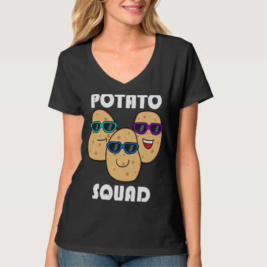 Hobby Chef Potatoe Squad Ironic Saying Vegetables T-Shirt (Vorderseite)