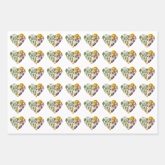 Hobby Garden Gemüsegarten Gemüseanbau Herz Geschenkpapier Set (Vorderseite)