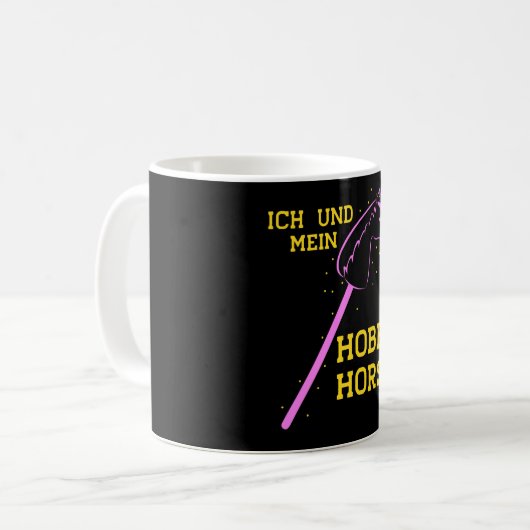Hobby Horse Steckenhorse Rider Sprichwort Kaffeetasse (Vorderseite Links)