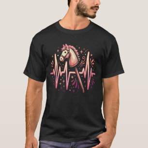 Hobby Horsing Herzschlag Pferd EKG Schlag für Mädc T-Shirt