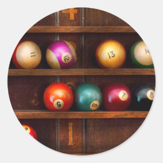 Hobby - Pool - Spielen wir Billard Runder Aufkleber