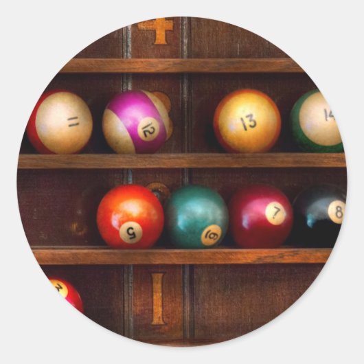 Hobby - Pool - Spielen wir Billard Runder Aufkleber (Vorderseite)