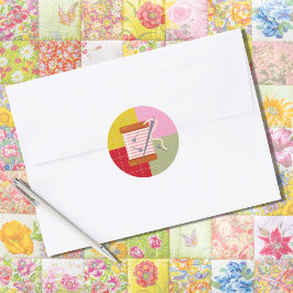 Hobby Quilt Thread Needle Buttone Rundaufkleber Runder Aufkleber