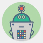 Hobby Robots AI Runder Aufkleber (Vorderseite)