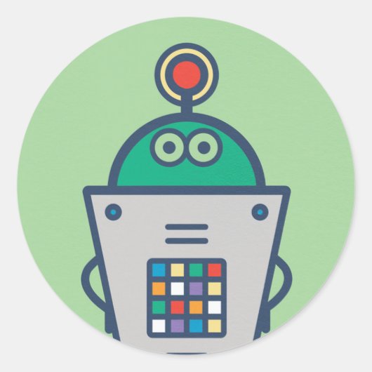 Hobby Robots AI Runder Aufkleber (Vorderseite)