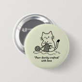 Hobbyist Kitten Knitting Rosy Cheeks Cozy Vibes Button (Vorne & Hinten)