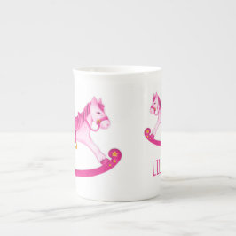 Hobbypeitsche Aquarellkunst Rosa individuelle Name Porzellantasse