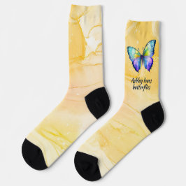 Hobbysocken, Liebe Wasserfarbenschmetterling Socken