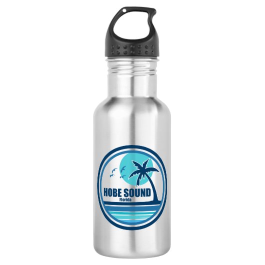 Hobe Sound Florida Palmen Vögel Edelstahlflasche (Vorderseite)