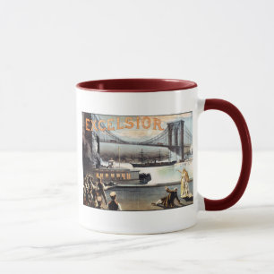 Hobelspäne-Brooklyn-Brücke 1883 New York Tasse