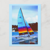 Hobie-Boot in Jersey Postkarte (Vorderseite)
