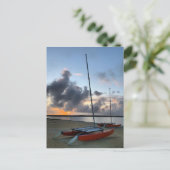 Hobie Cat Catamarans Sailboats Beach Sunset Postkarte (Stehend Vorderseite)
