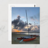 Hobie Cat Catamarans Sailboats Beach Sunset Postkarte (Vorne/Hinten)