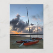Hobie Cat Catamarans Sailboats Beach Sunset Postkarte (Vorderseite)