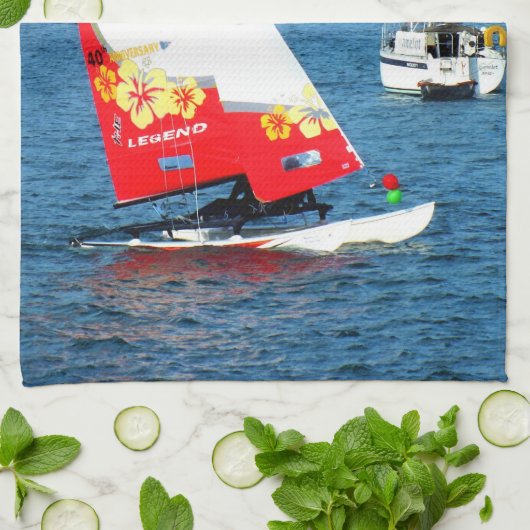 Hobie Cat Segelboot Geschirrtuch (Gefaltet)