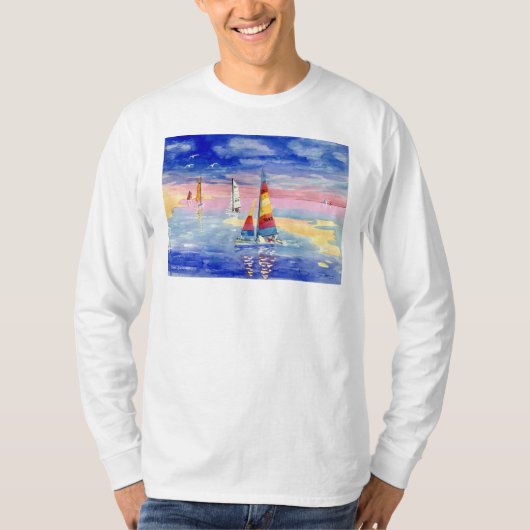Hobie Katzen-Segelboote T-Shirt (Vorderseite)